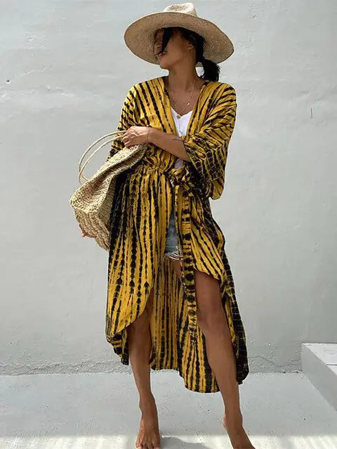 Kimono de Playa Cover Up Estampado - High Trend Coture