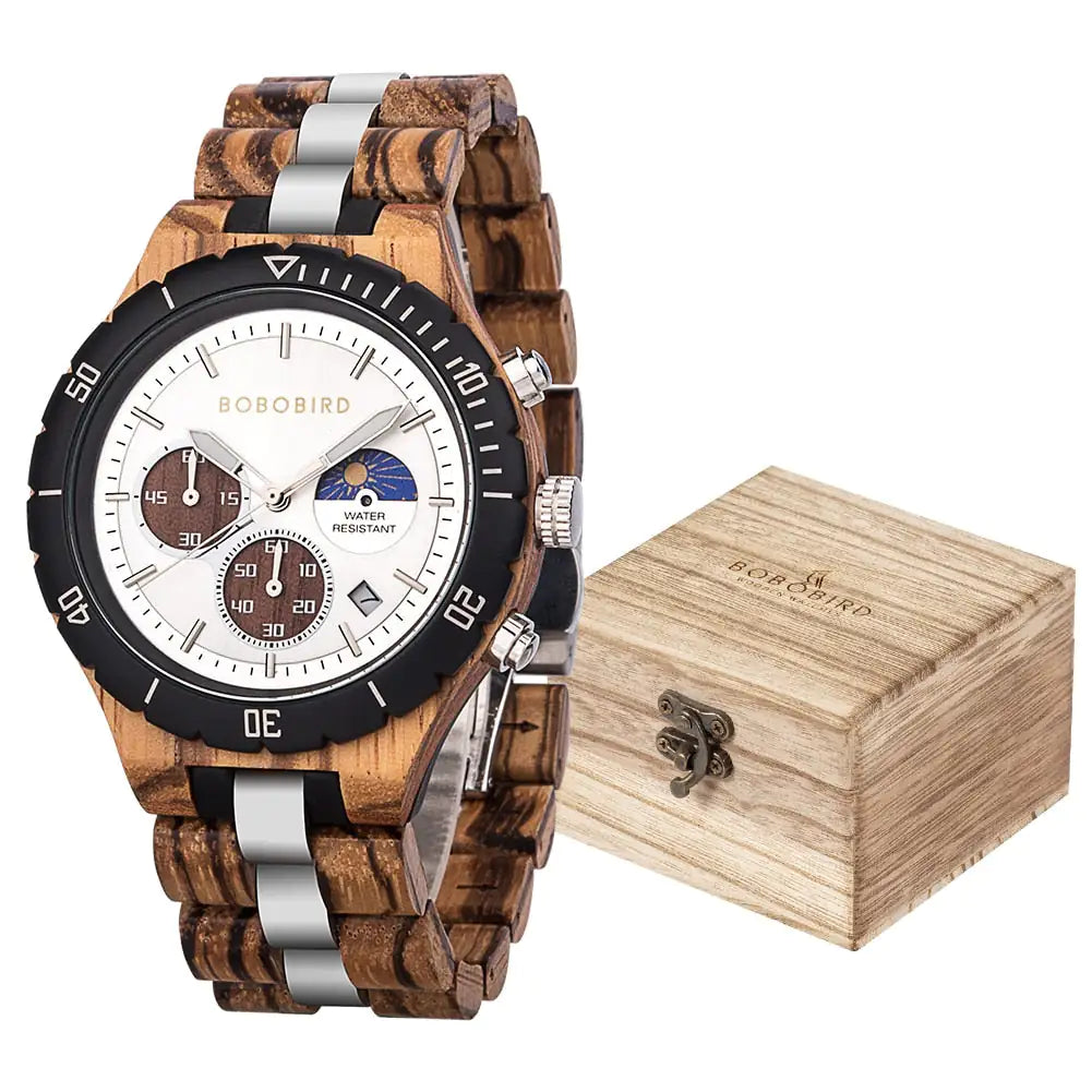 Luxury Wooden Chronograph Watch for Men - High Trend Coture