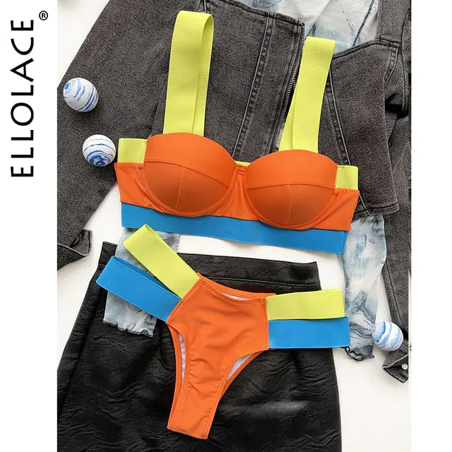 Bikini Patchwork Sexy Diversos Colores - High Trend Coture