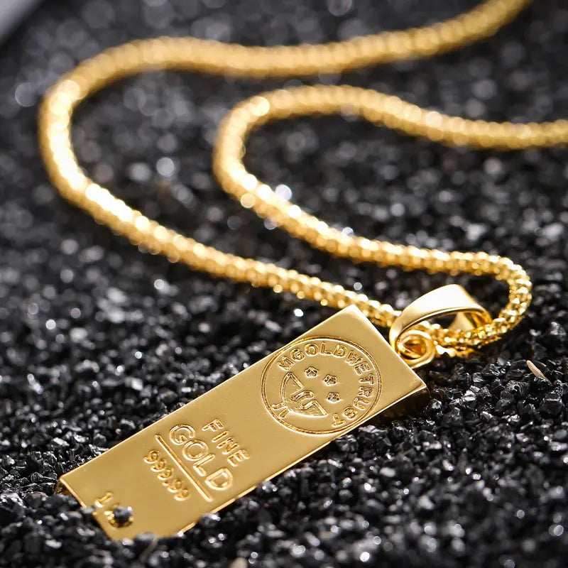 Gold Color Bar Necklace - High Trend Coture