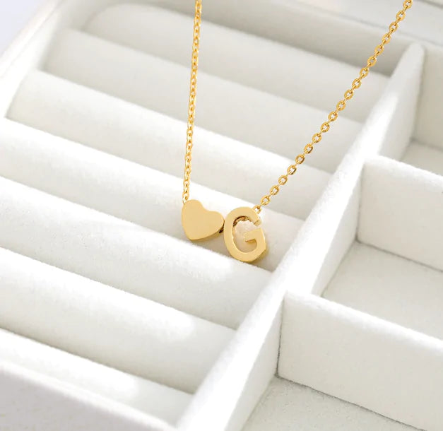 Letter Heart Initial Necklaces - High Trend Coture