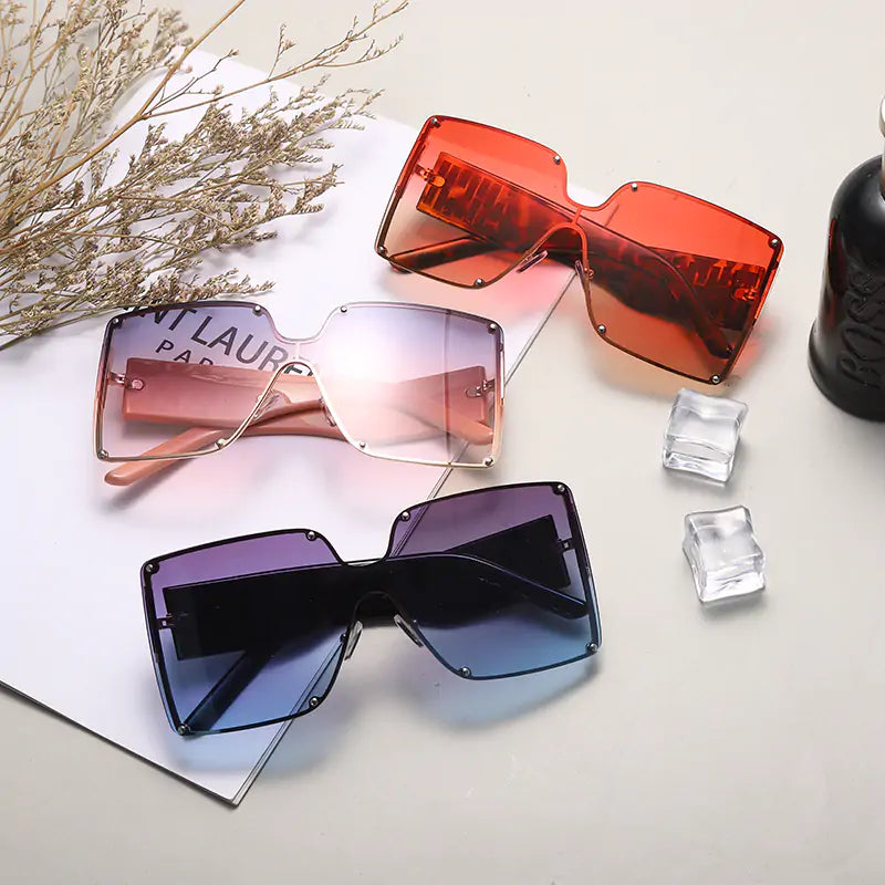 Oversized Rimless Sunglasses - High Trend Coture