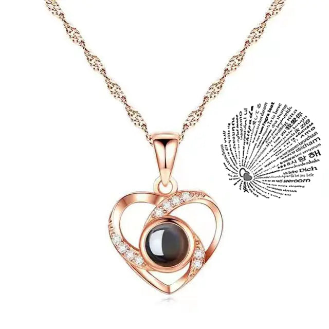 Projection Necklace 100 Languages I Love You Pendant Jewelry - High Trend Coture