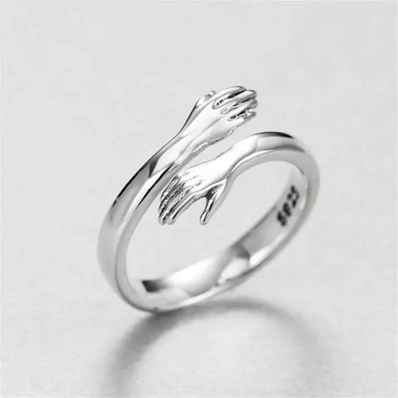 Personality Silver Plated Love Hug Rings - High Trend Coture