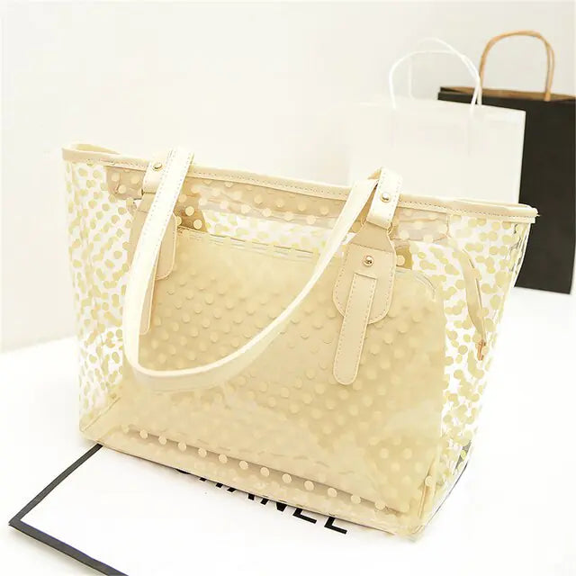 Bolso transparente para mujer con lunares - High Trend Coture