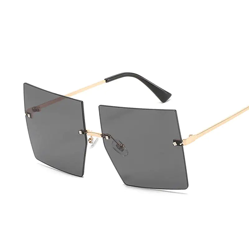 Oversized Rimless Square Sunglasses - High Trend Coture