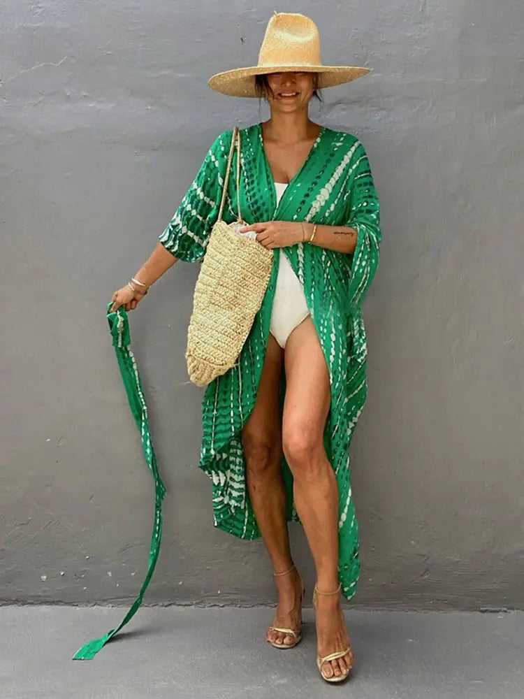 Kimono de Playa Cover Up Estampado - High Trend Coture