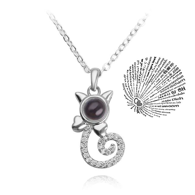 Projection Necklace 100 Languages I Love You Pendant Jewelry - High Trend Coture