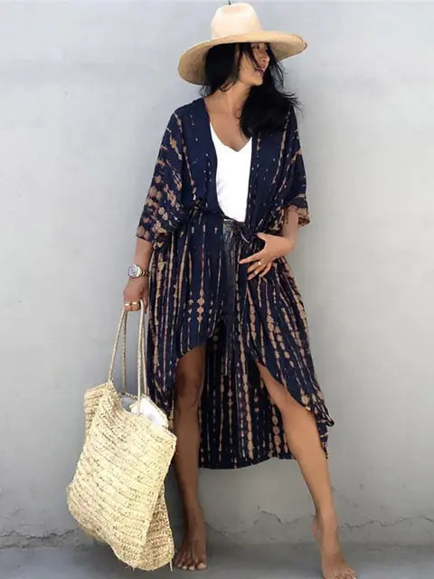 Kimono de Playa Cover Up Estampado - High Trend Coture