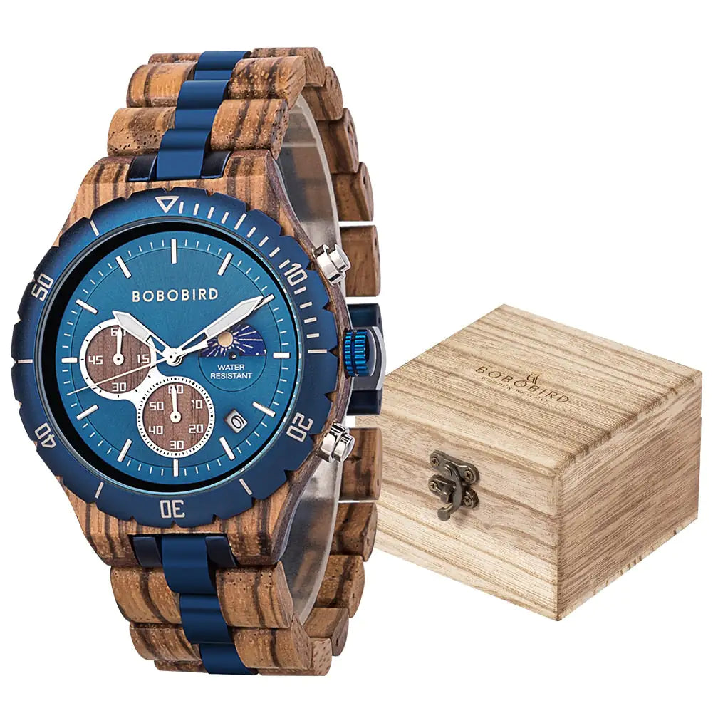 Luxury Wooden Chronograph Watch for Men - High Trend Coture