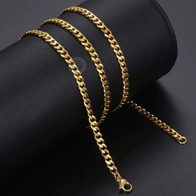 Hip Hop Stainless Steel Curb Cuban Link Necklace - High Trend Coture