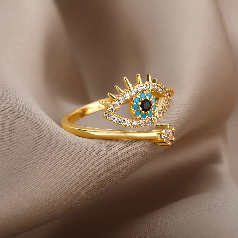 Turkish Blue Evil Eye Rings - High Trend Coture