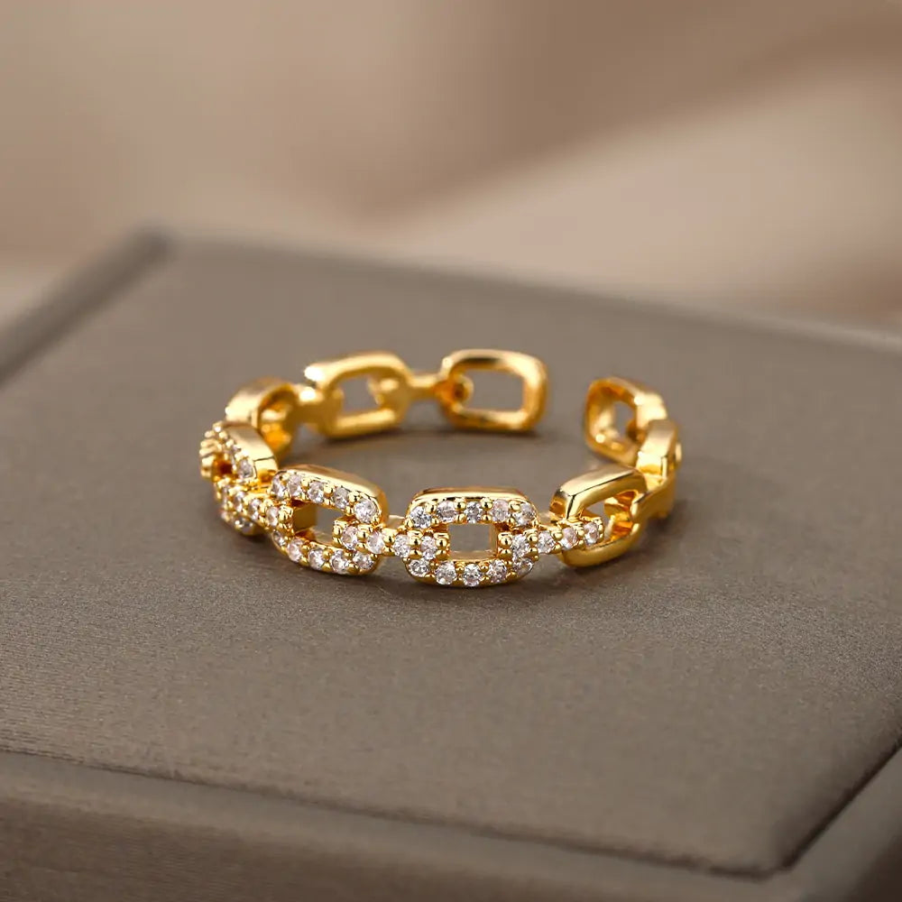 Classic Twist Chain Open Rings - High Trend Coture