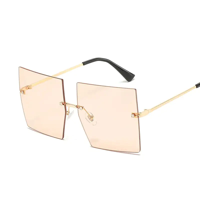 Oversized Rimless Square Sunglasses - High Trend Coture