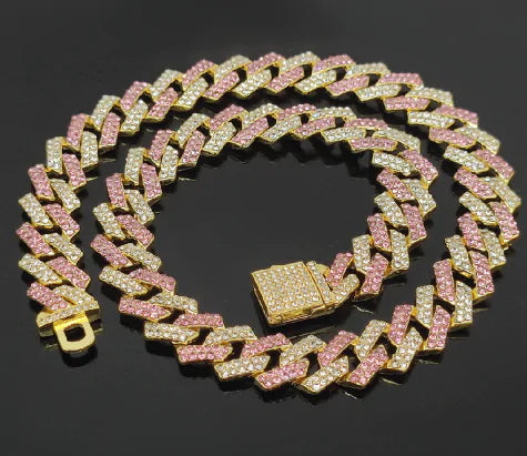 Iced Out Rhombus Prong Necklace - High Trend Coture