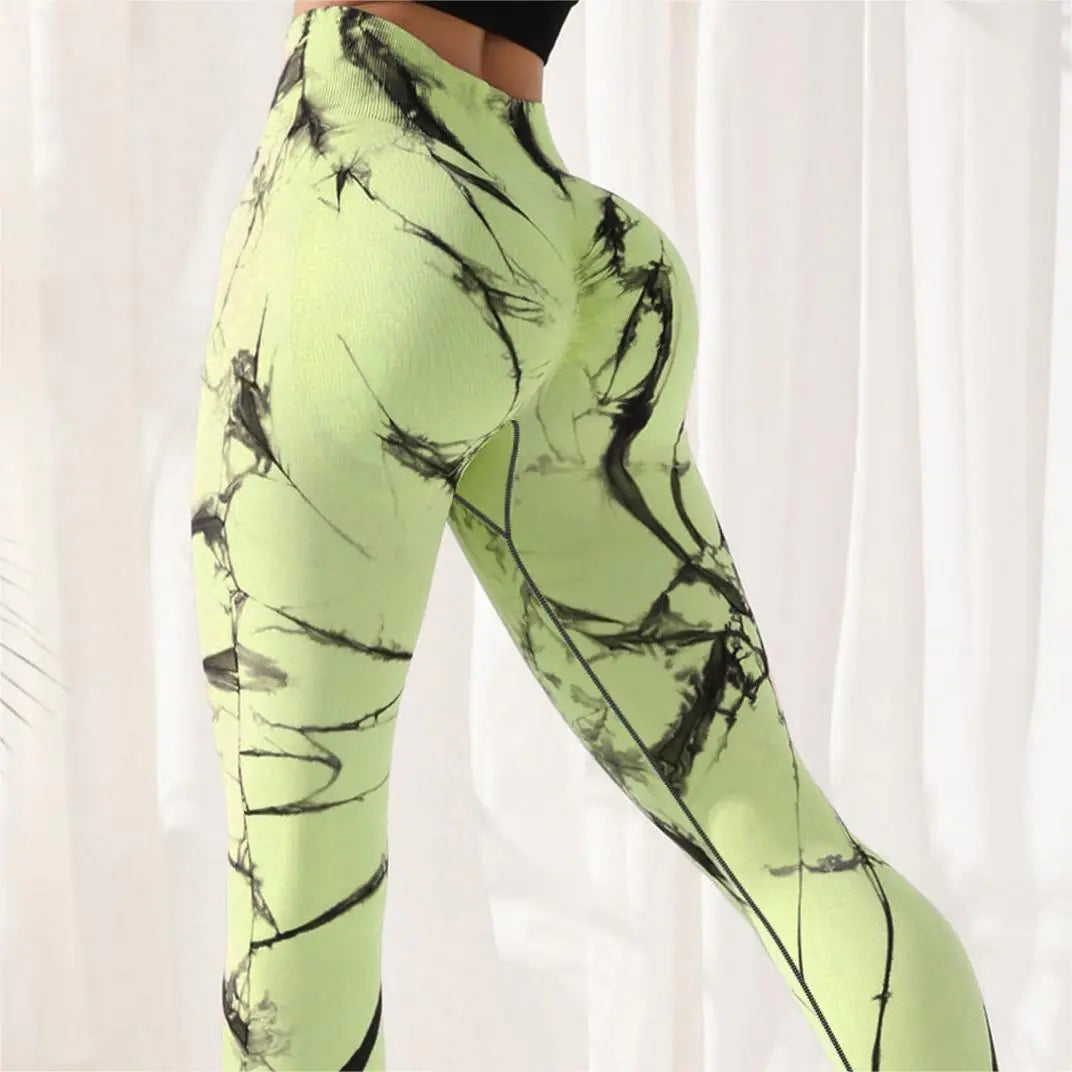 Leggings de Yoga Tie-Dye de Cintura Alta - High Trend Coture