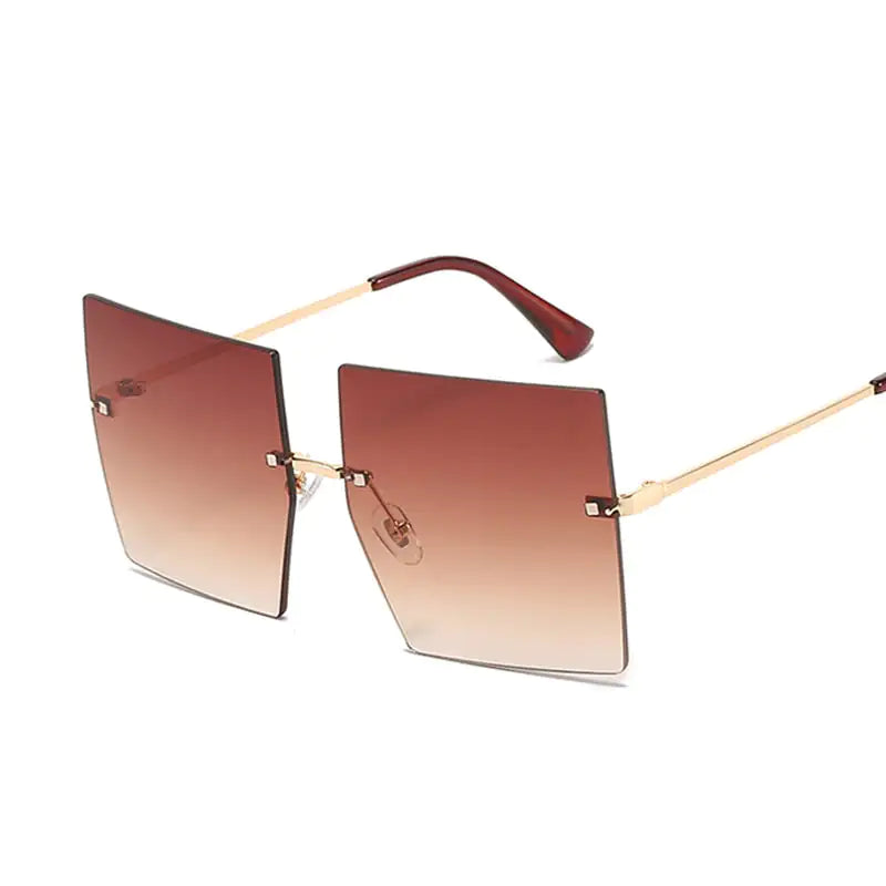 Oversized Rimless Square Sunglasses - High Trend Coture