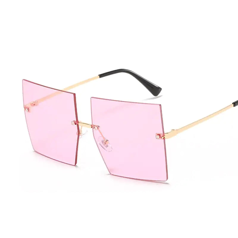 Oversized Rimless Square Sunglasses - High Trend Coture