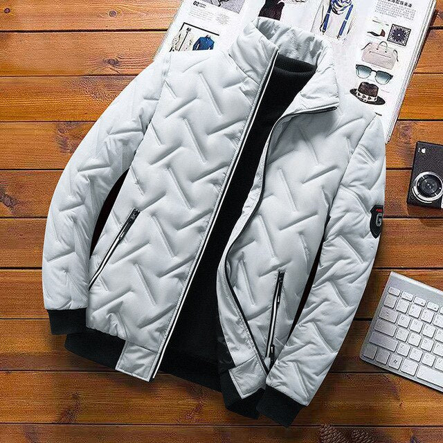 Men's Mid-season Quilted Bomber Jacket