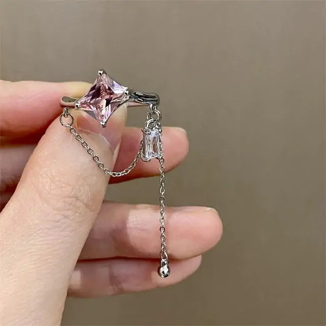 Crystal Love Heart Open Rings - High Trend Coture