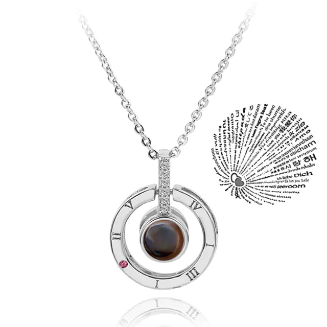 Projection Necklace 100 Languages I Love You Pendant Jewelry - High Trend Coture