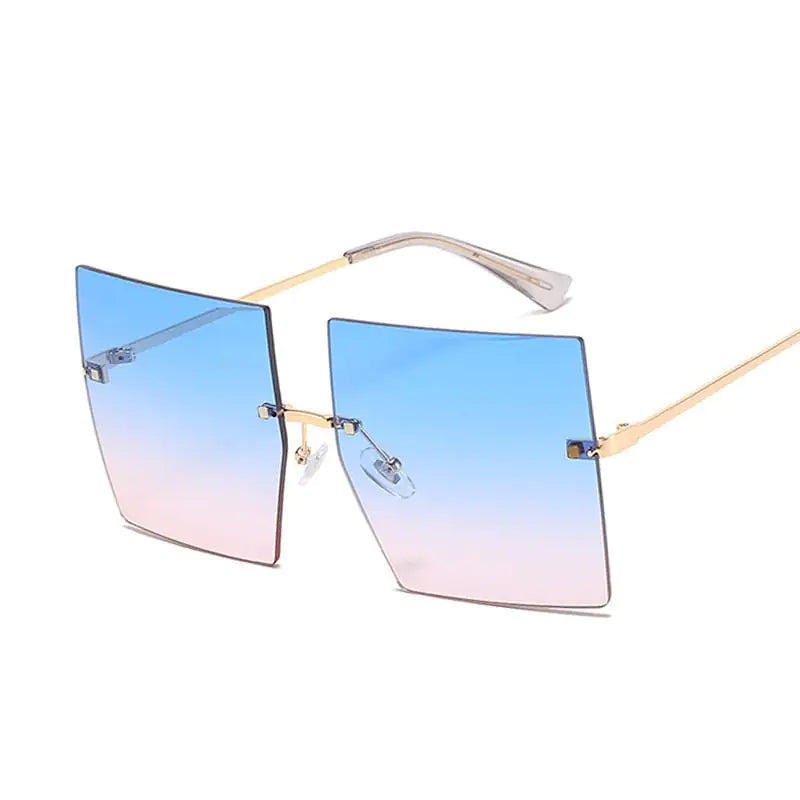 Oversized Rimless Square Sunglasses - High Trend Coture