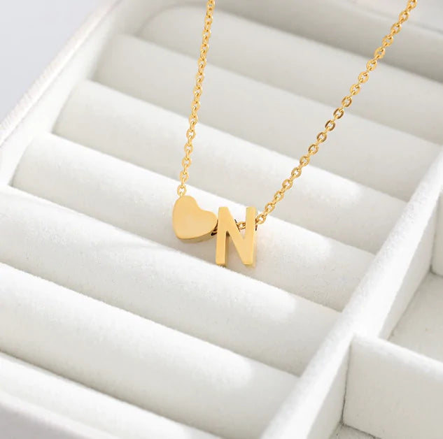 Letter Heart Initial Necklaces - High Trend Coture