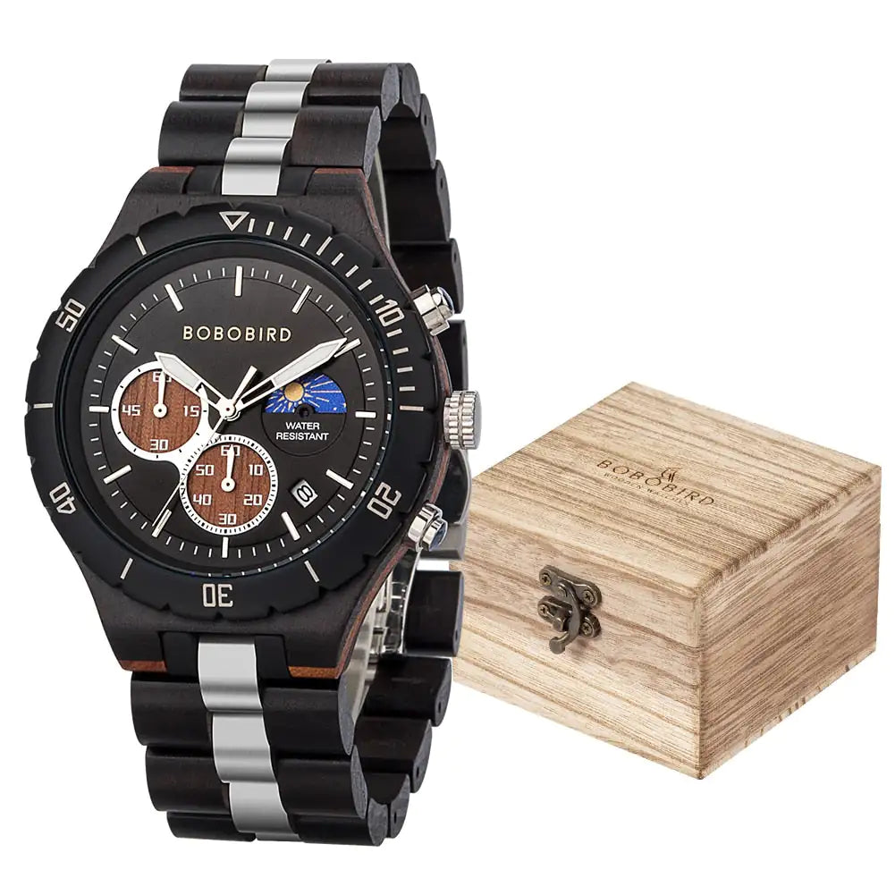 Luxury Wooden Chronograph Watch for Men - High Trend Coture