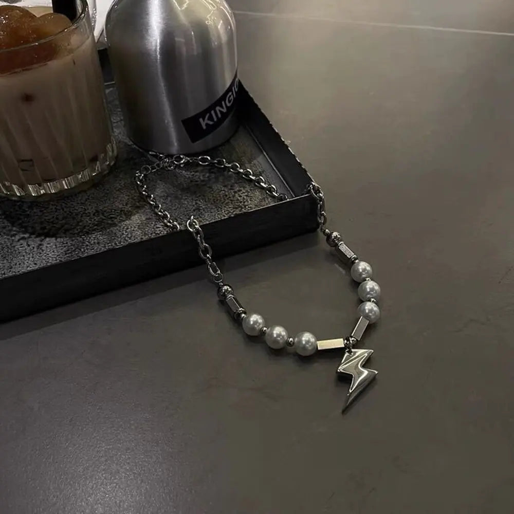 Stainless Steel Chain Pearl Necklace - High Trend Coture