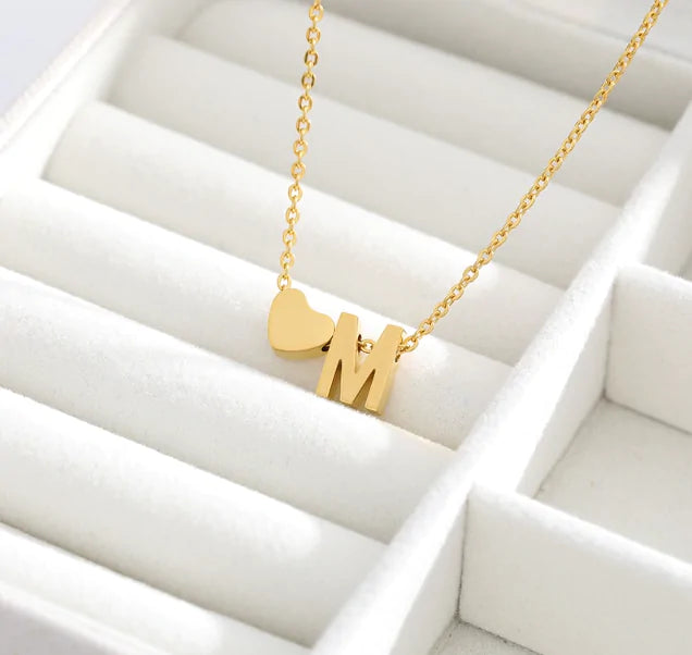 Letter Heart Initial Necklaces - High Trend Coture