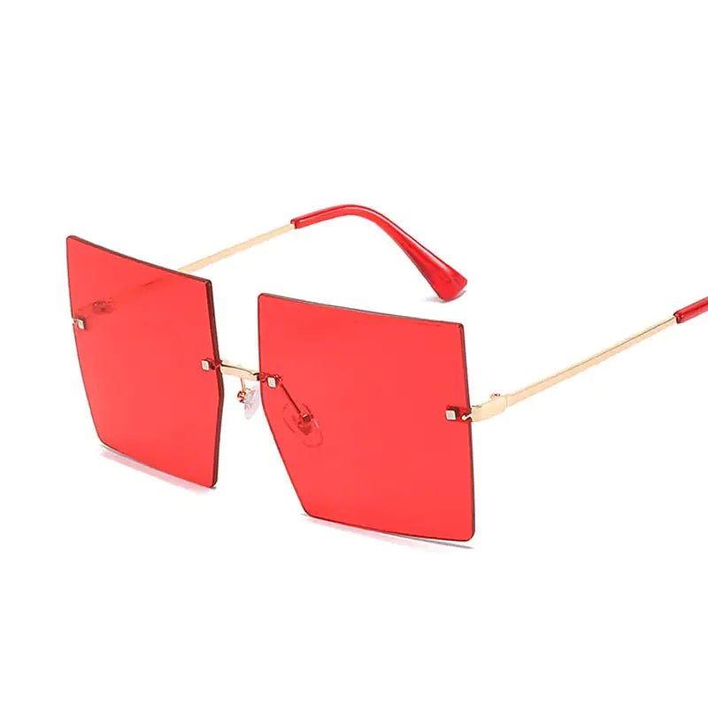 Oversized Rimless Square Sunglasses - High Trend Coture