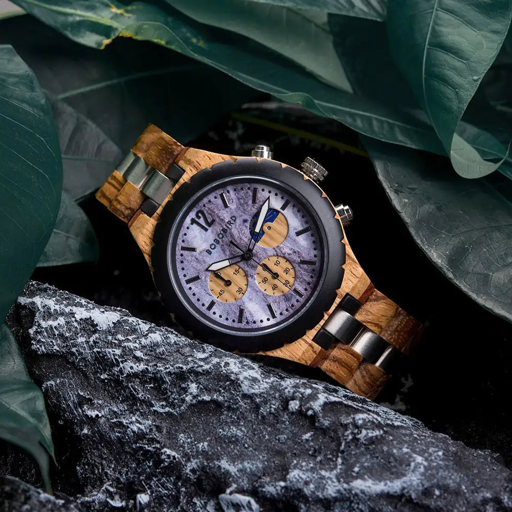 Luxury Wooden Chronograph Watch for Men - High Trend Coture