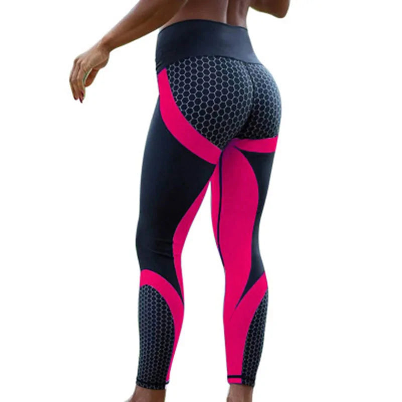 Leggings con Estampado de Panal de Abeja - High Trend Coture
