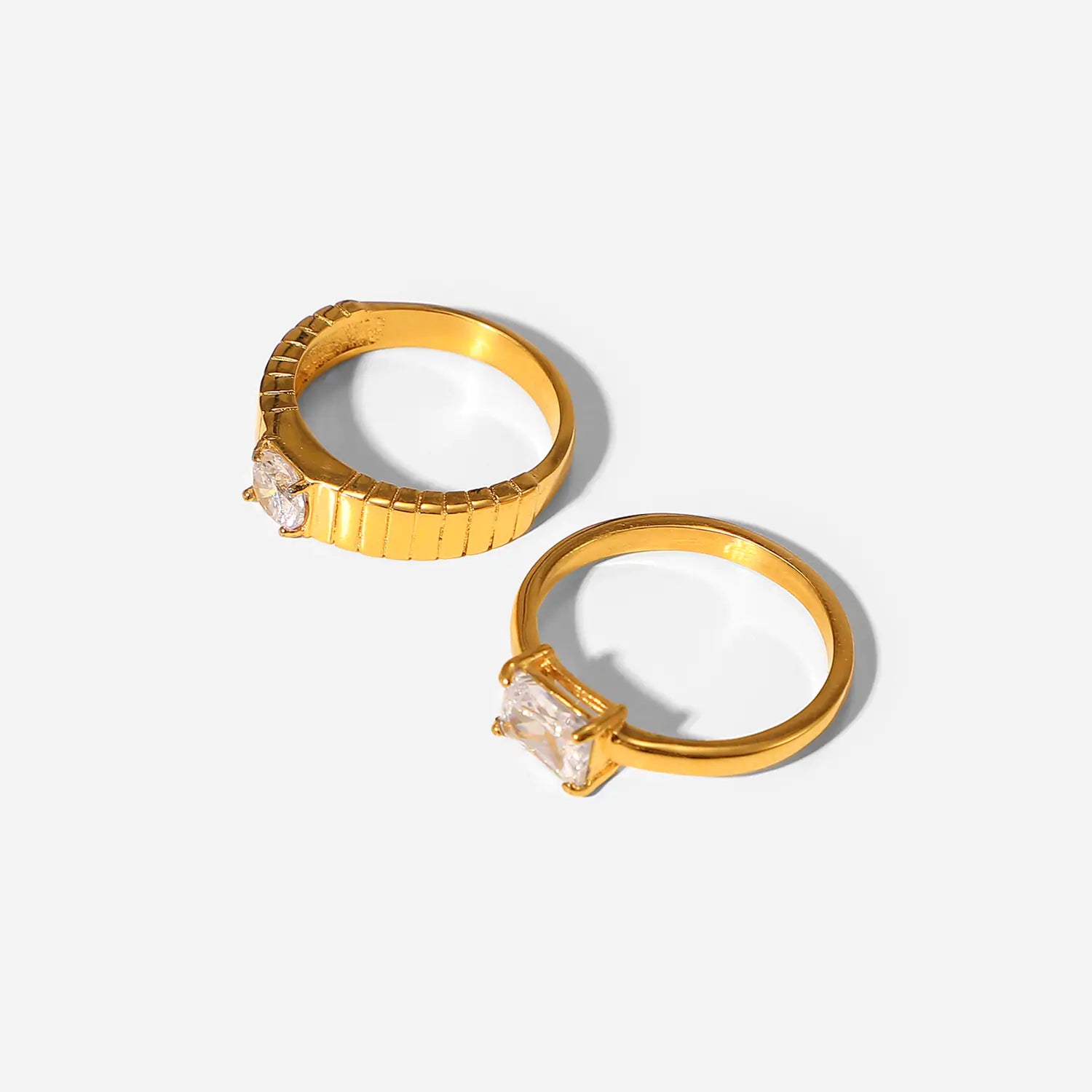 Stacking 18k Gold Rings - High Trend Coture