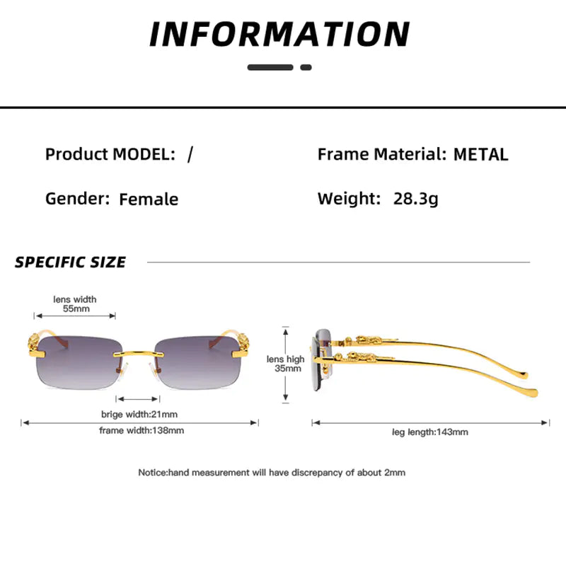 Rimless Square Sunglasses - High Trend Coture