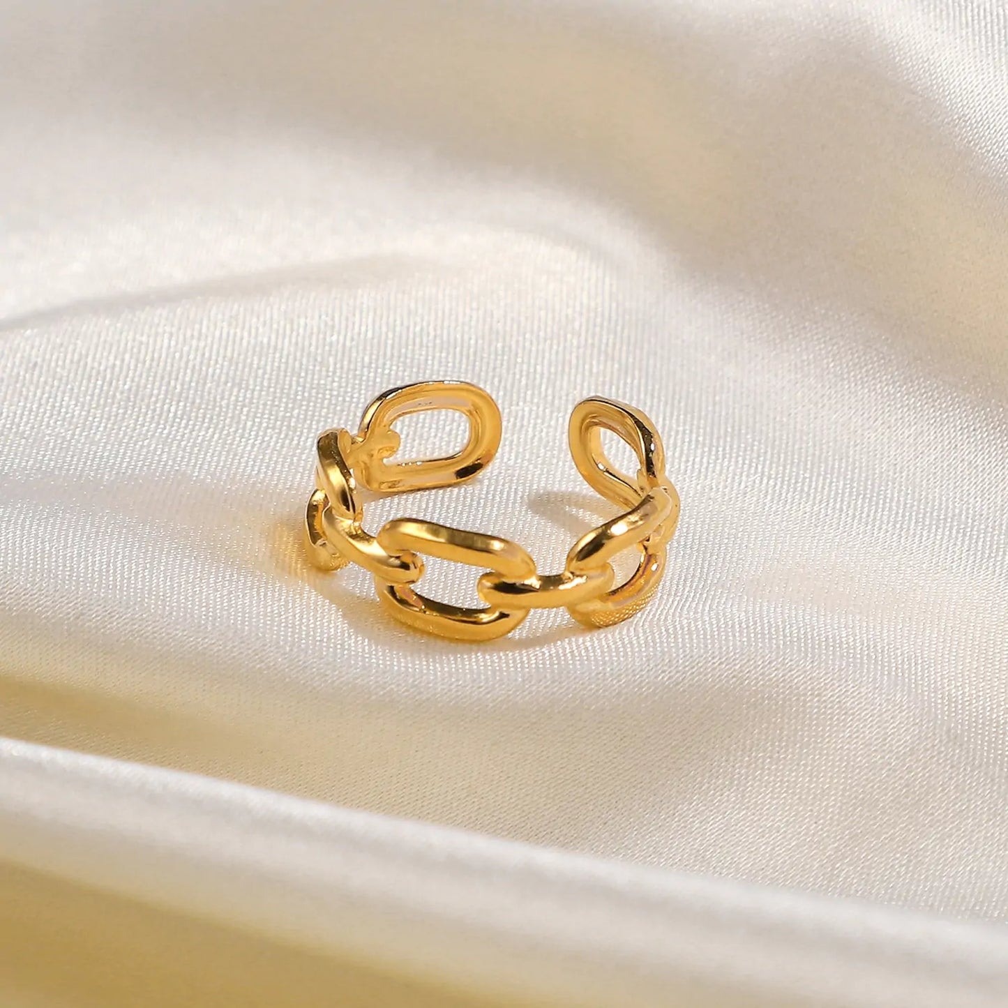 Twisted Link Chain Open Rings - High Trend Coture