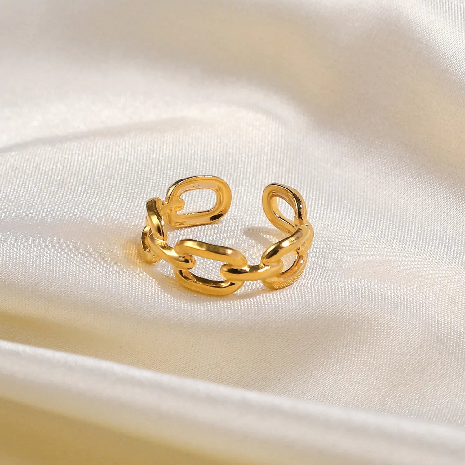 Twisted Link Chain Open Rings - High Trend Coture