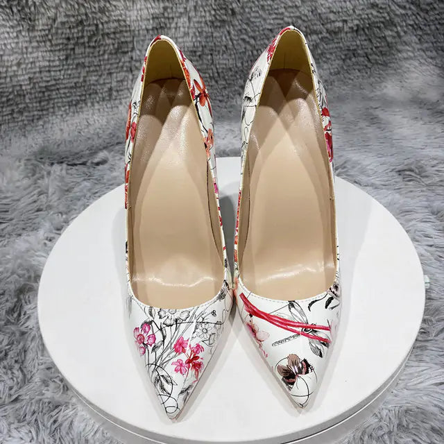 Zapatos stilettos estampado flores - High Trend Coture