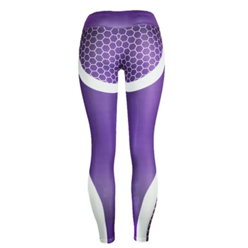 Leggings con Estampado de Panal de Abeja - High Trend Coture
