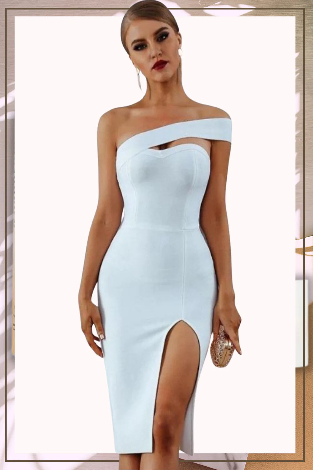 Vestido Midi Para Boda de Hombros Descubiertos - High Trend Coture