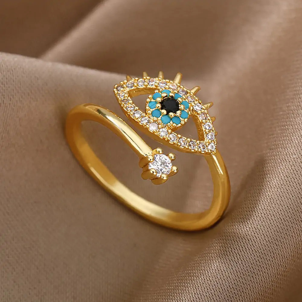 Turkish Blue Evil Eye Rings - High Trend Coture