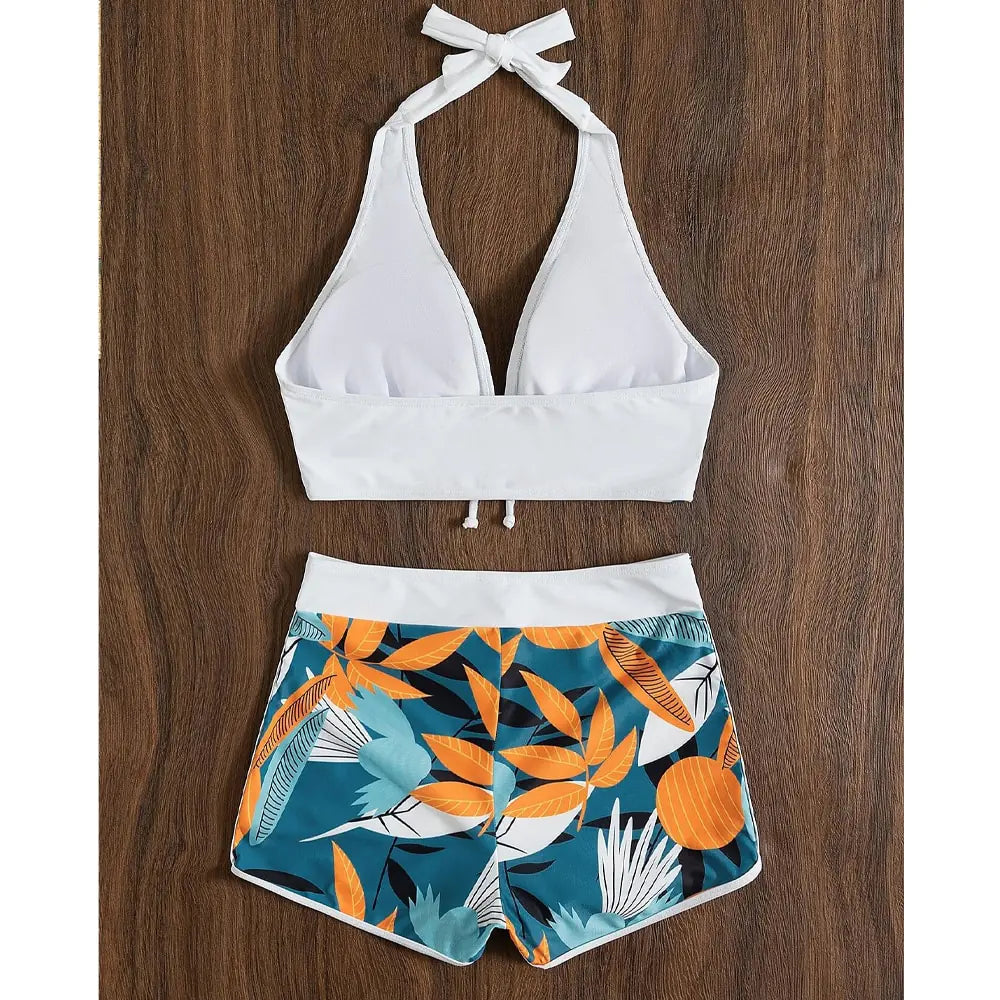 Traje de Baño Estampado 2 Piezas con Short - High Trend Coture