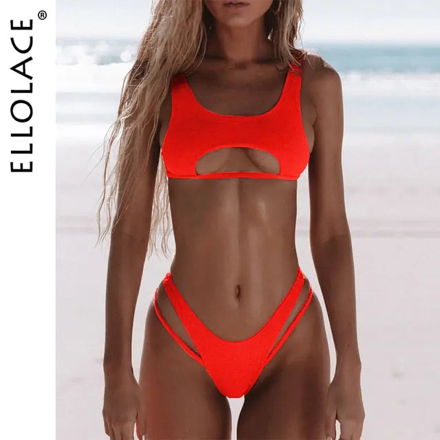 Bikini Bralette con Aberturas en Top y Braguita - High Trend Coture