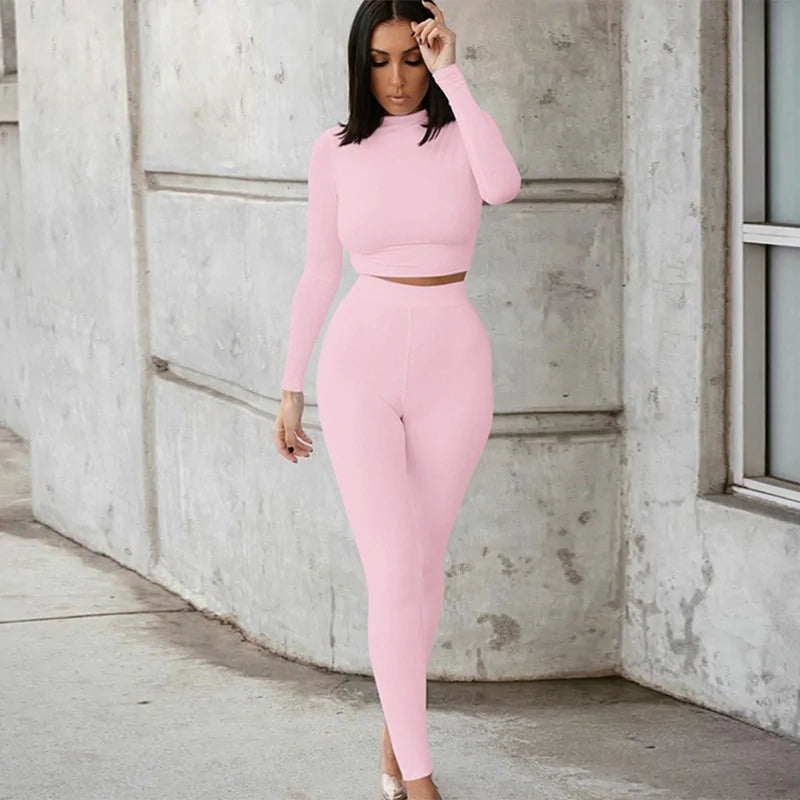 Conjunto Deportivo Dos Piezas Mujer Leggings Push Up y Top Manga Corta - High Trend Coture