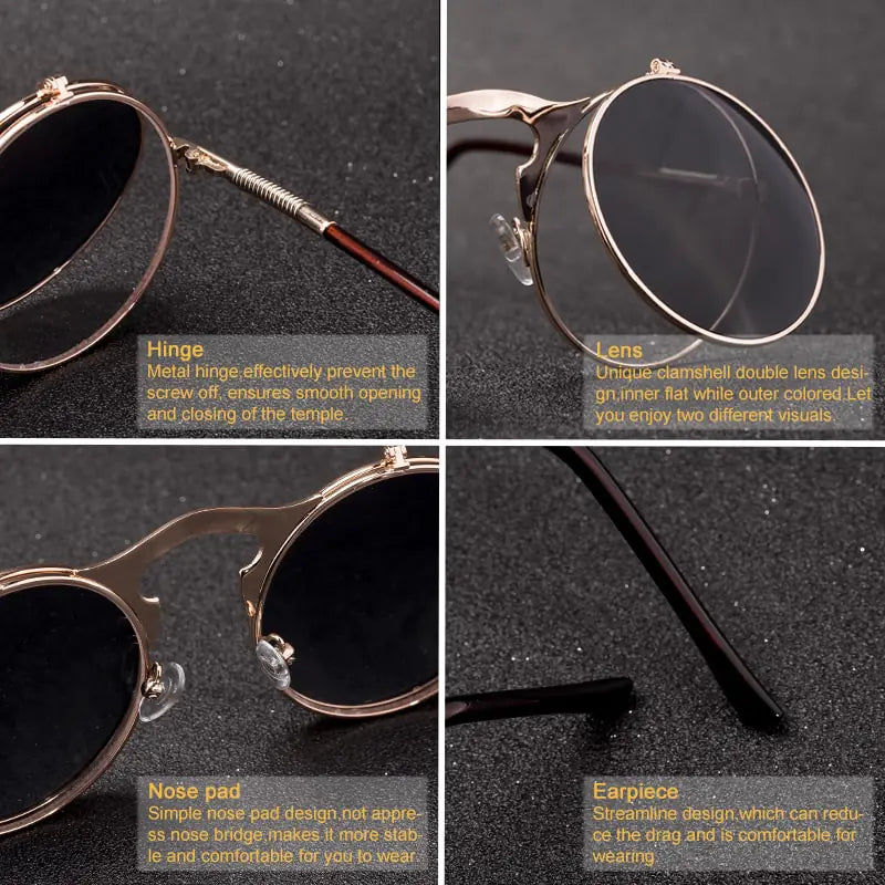 Vintage Steampunk Flip Sunglasses - High Trend Coture