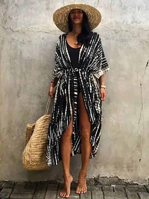 Kimono de Playa Cover Up Estampado - High Trend Coture