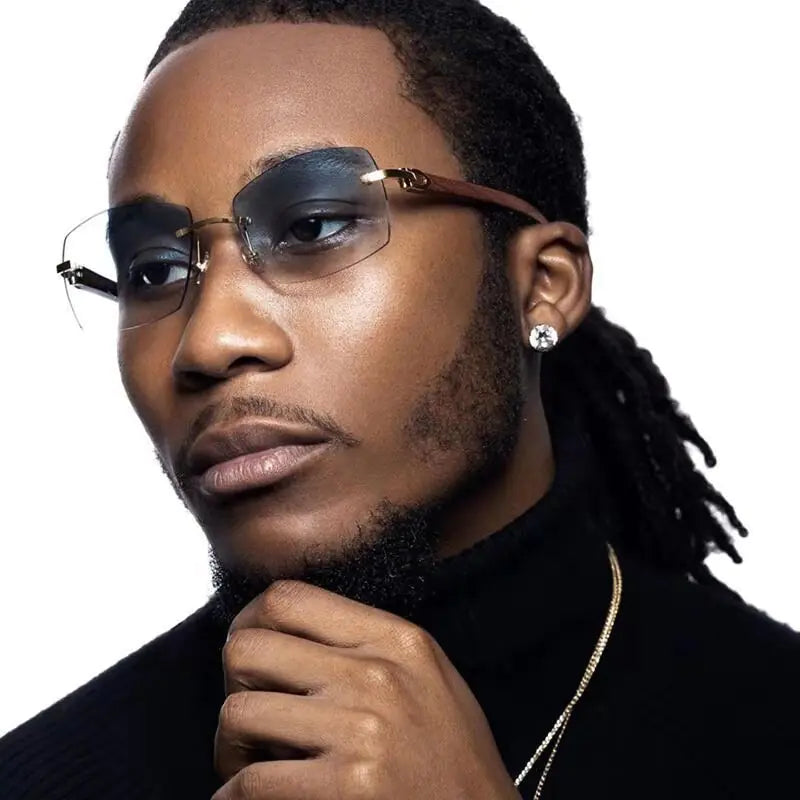 Rectangle Fashion Rimless Sunglasses - High Trend Coture