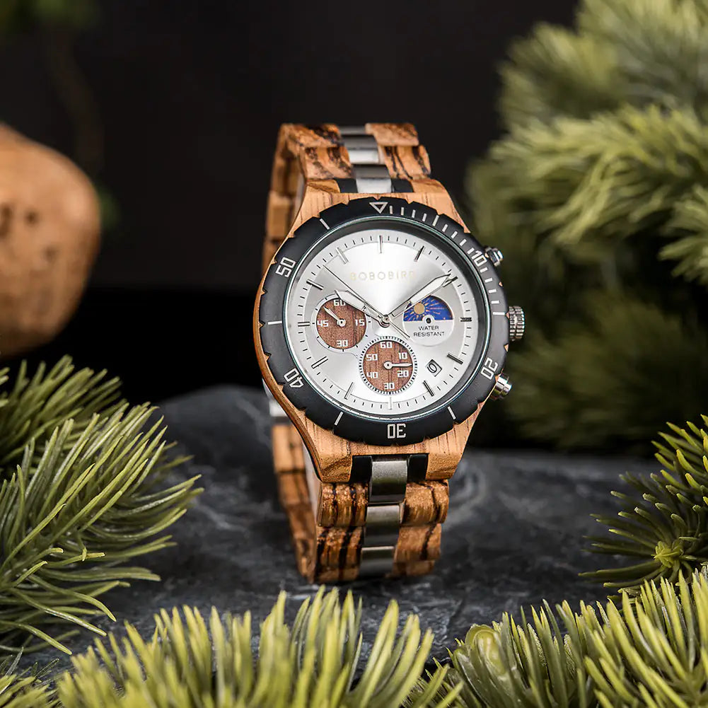 Luxury Wooden Chronograph Watch for Men - High Trend Coture