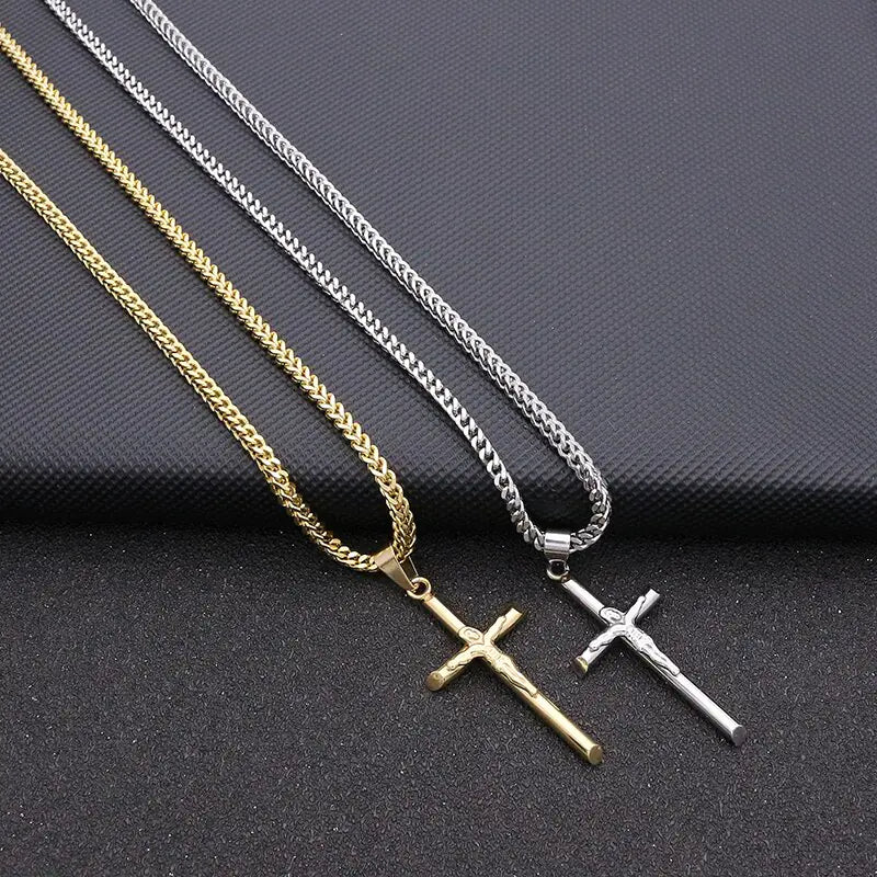 Sterling Silver Layered Cross Necklace - High Trend Coture