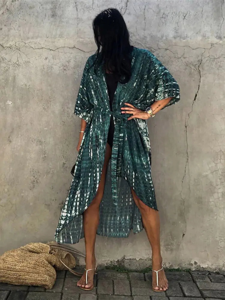 Kimono de Playa Cover Up Estampado - High Trend Coture